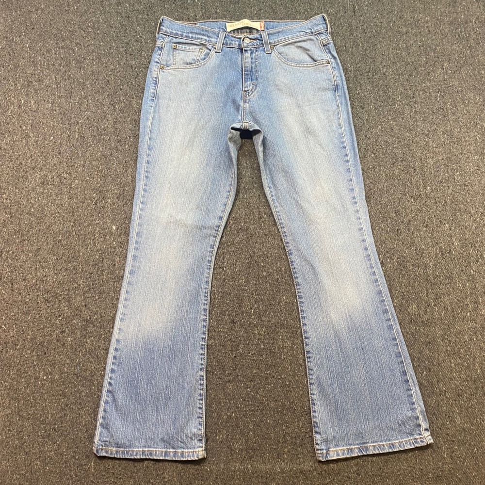 Levi 515 Nouveau Boot Cut Sz 8 Womens Blue Y2K Mid Rise Stretch Denim Jeans